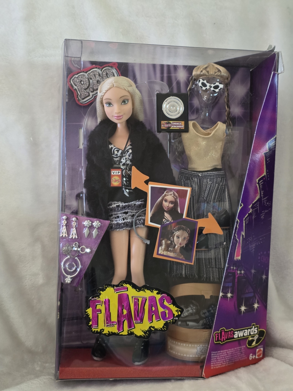 Vintage 2003 Mattel Flavas Awards P.BO Doll NIB Sealed Extra Fashion Y2K C6523